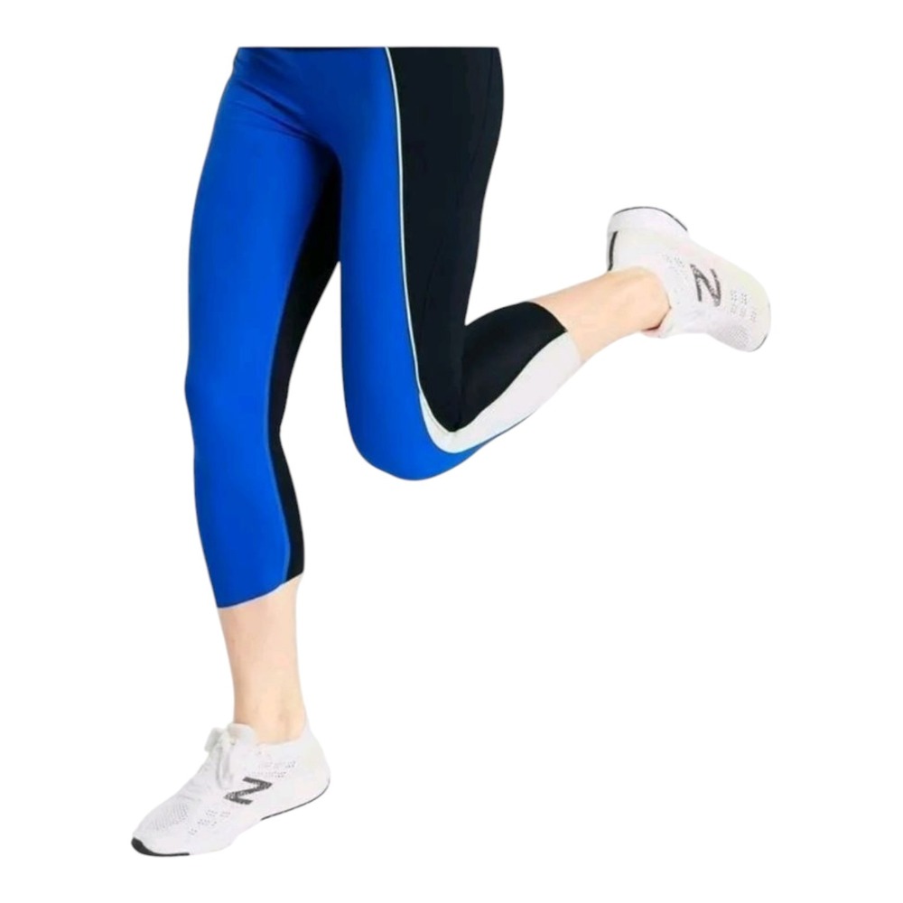 ATHLETA Tanzanite Blue VELOCITY COLORBLOCK CAPRI Stash Pocket Cropped Legging XS